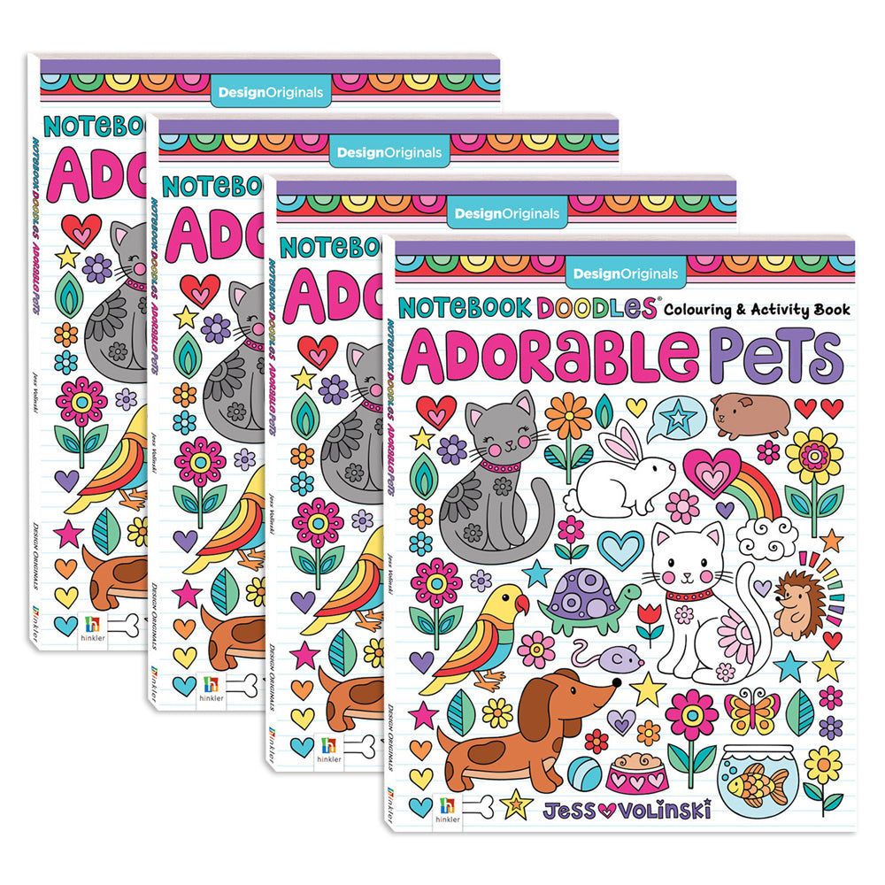 4x Kaleidoscope Notebook Doodles: Adorable Pets Childrens Book 5y+