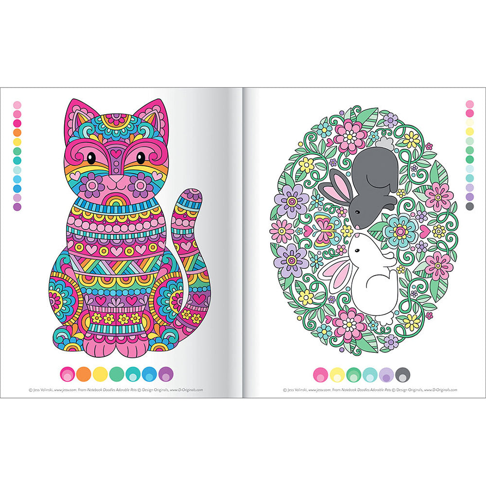 4x Kaleidoscope Notebook Doodles: Adorable Pets Childrens Book 5y+