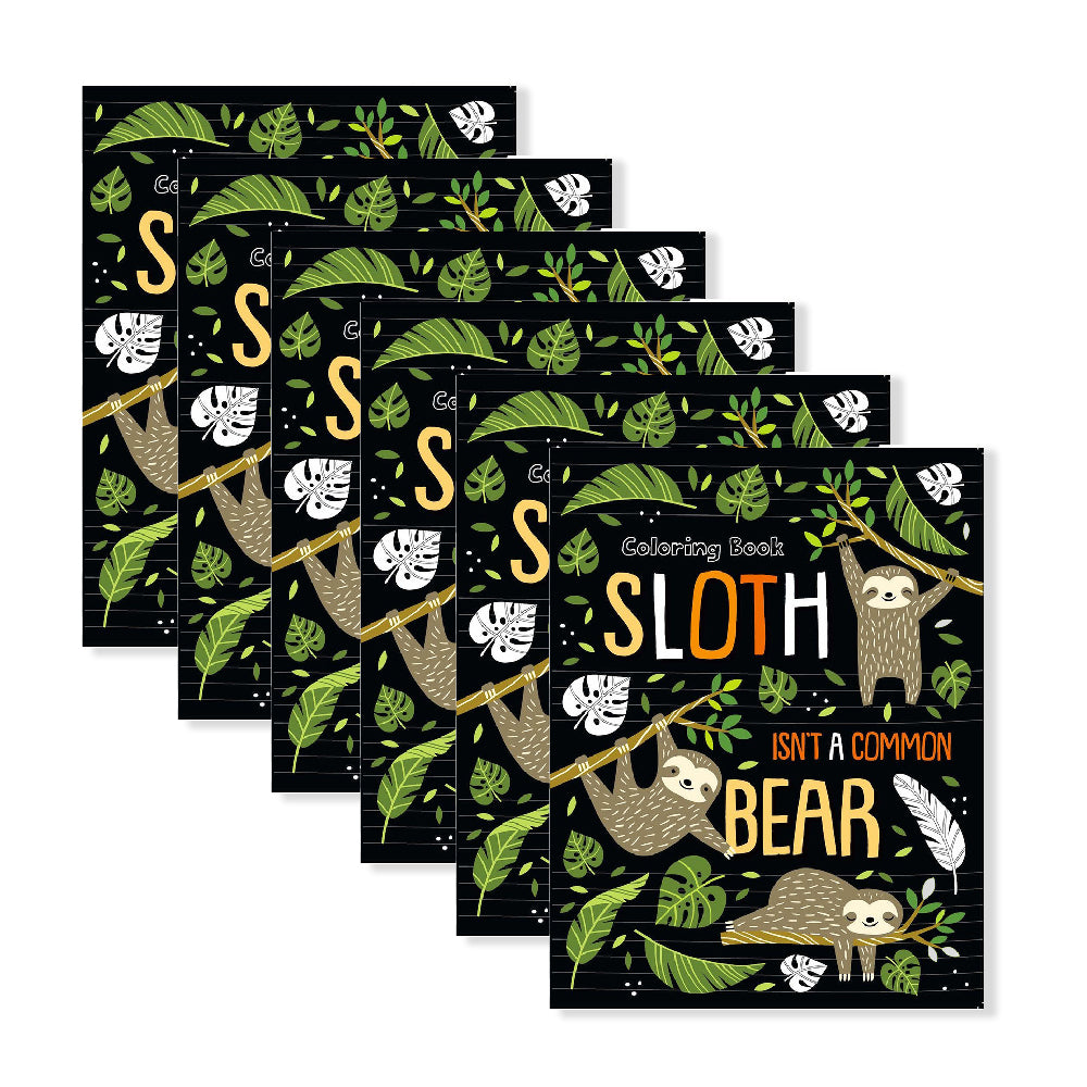 6x Hinkler Explore Foiled Colouring: Sloth Isn't A Common Bear Colouring Book
