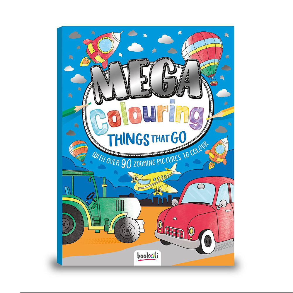 6x Bookoli Mega Colouring Things That Go Kids Colouring Book