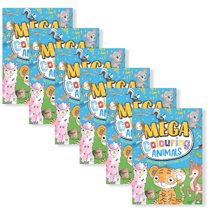 6x Bookoli Mega Colouring Baby Animals Kids Colouring Book