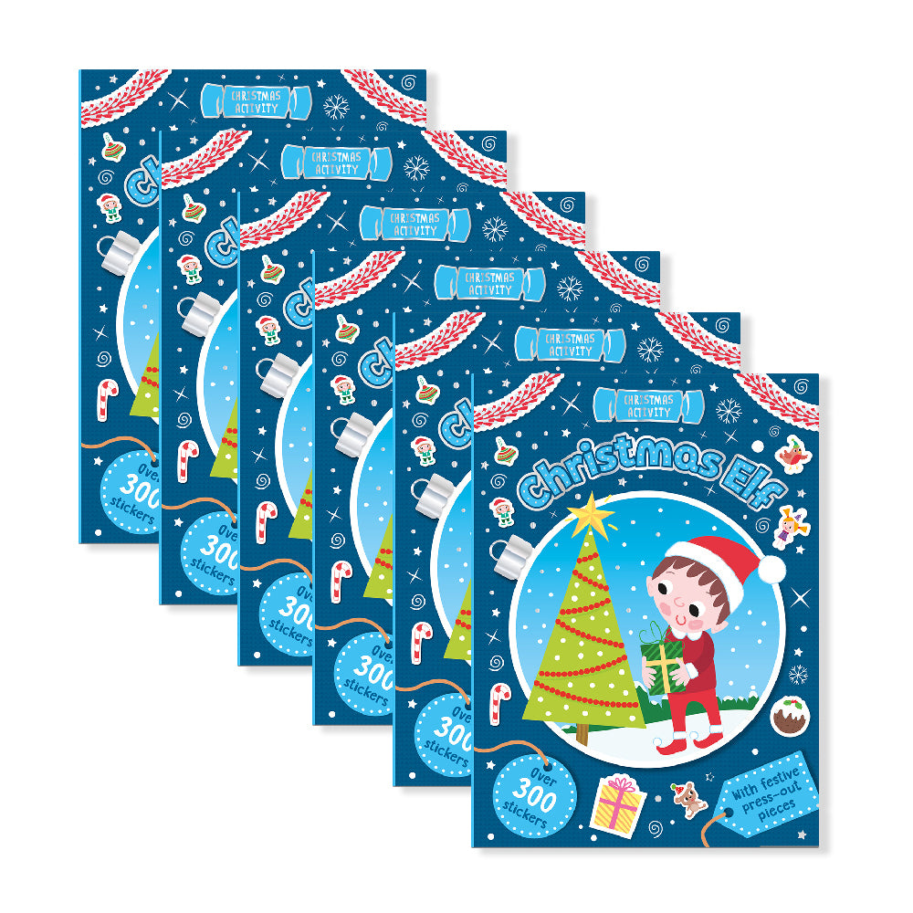6x Bookoli Classic Sticker & Activity Christmas Elf (2021) Sticker Book