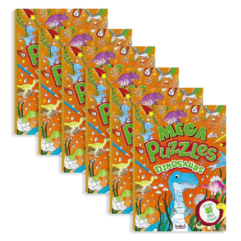 6x Bookoli Mega Puzzles: Dinosaurs Childrens Puzzle Book 3y+