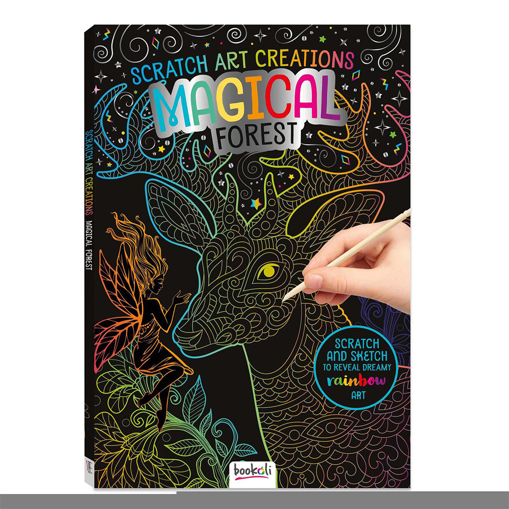 3x Bookoli Scratch Art Creations: Magical Forest Activity Book