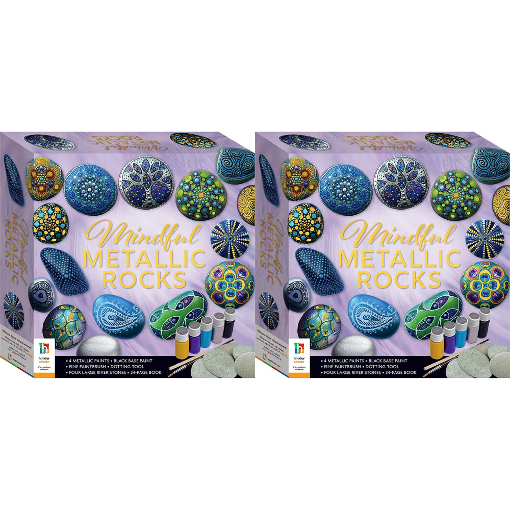 2x Craft Maker Mindful Metallic Rocks Craft Activities Kit