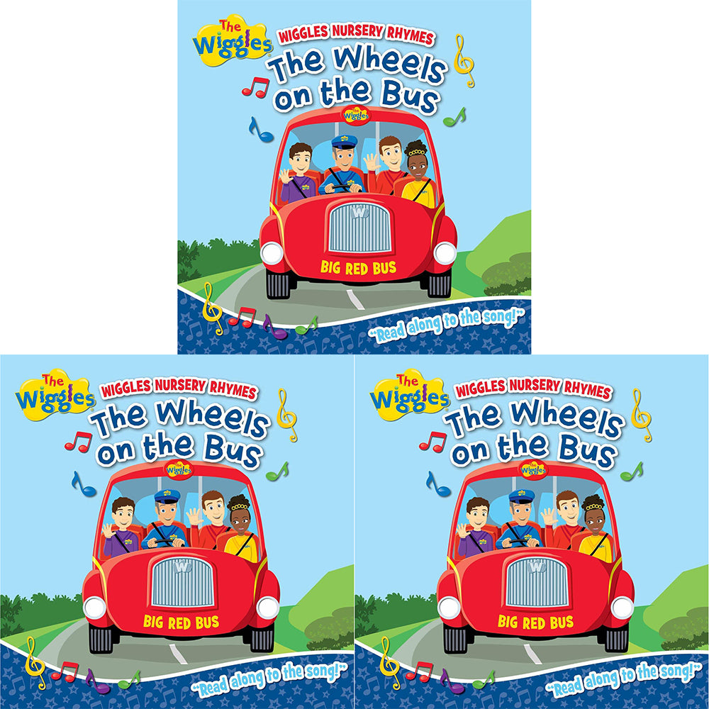 3PK The Wiggles Wiggly Nursery Rhymes Wheels On The Bus Kids Book 3y