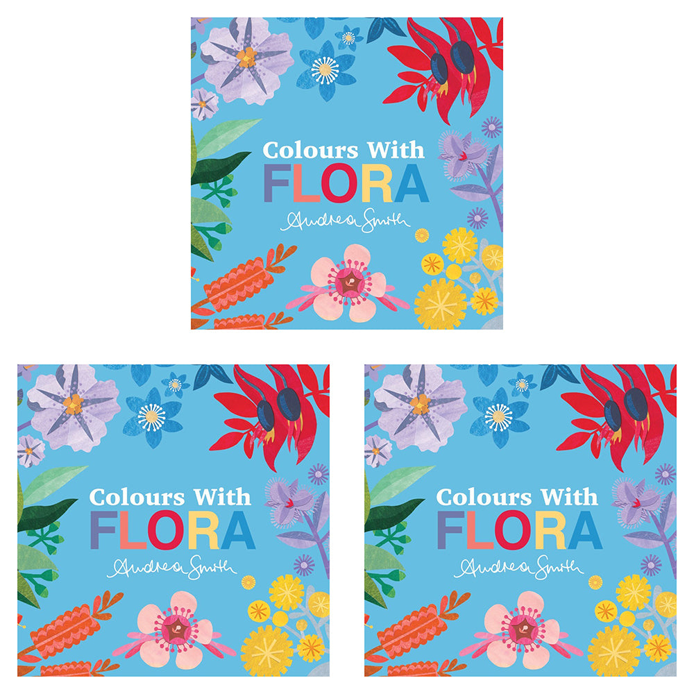 3PK Colours w/ Flora Kids Educational Board Book 0-3y