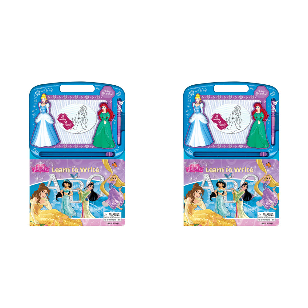2PK Disney Princess Abc Learning Series Kids Drawing Pad w/ Book 3y+