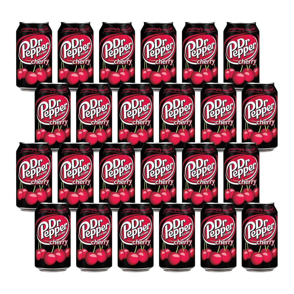 24PK USA Cans 355ml Dr Pepper Cherry Soda Can Beverage Drink