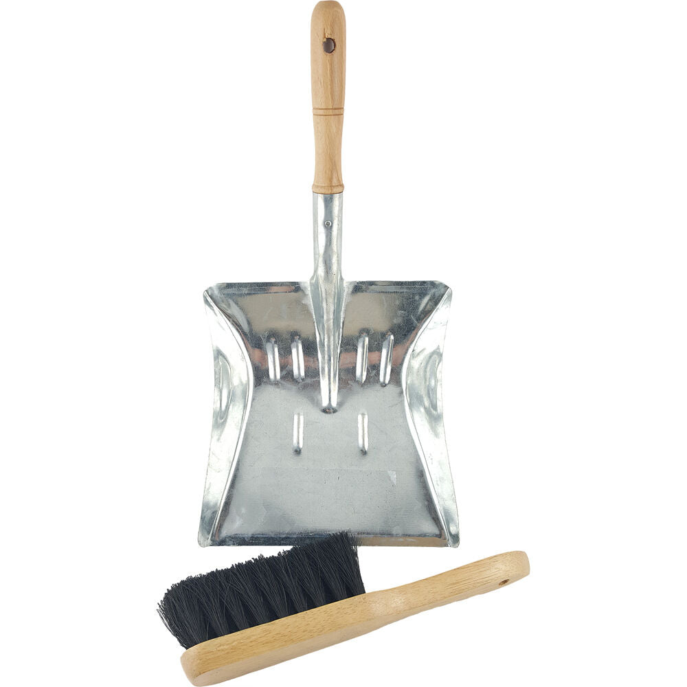 AgBoss Heavy Duty Dustpan & Brush Ideal For Fireplaces Steel