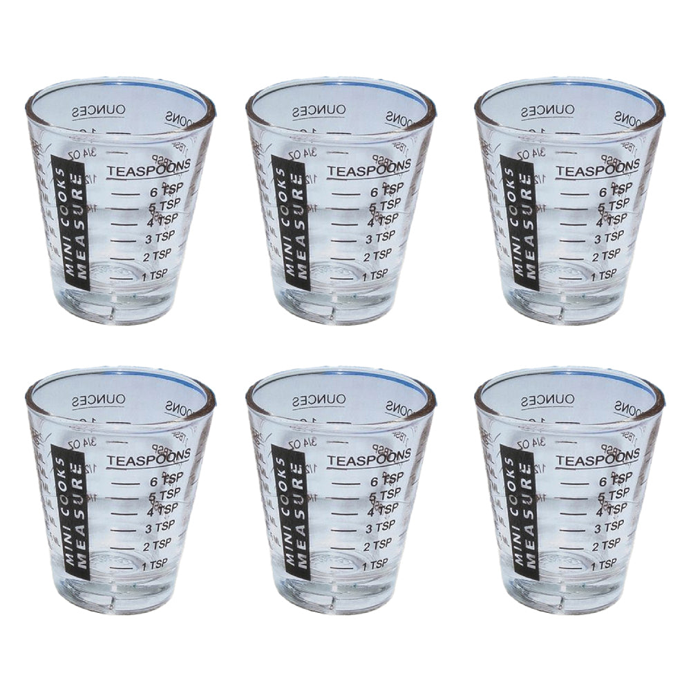 6PK Cuisena Mini Cooks 30ml Measuring Glass Cup - Clear