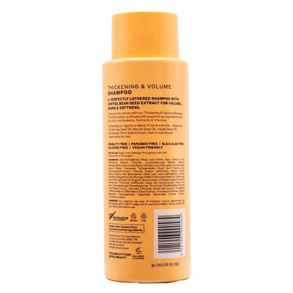 12PK Frula Skin Hair Thickening And Volume Shampoo 400ml Nourishing/Hydrating