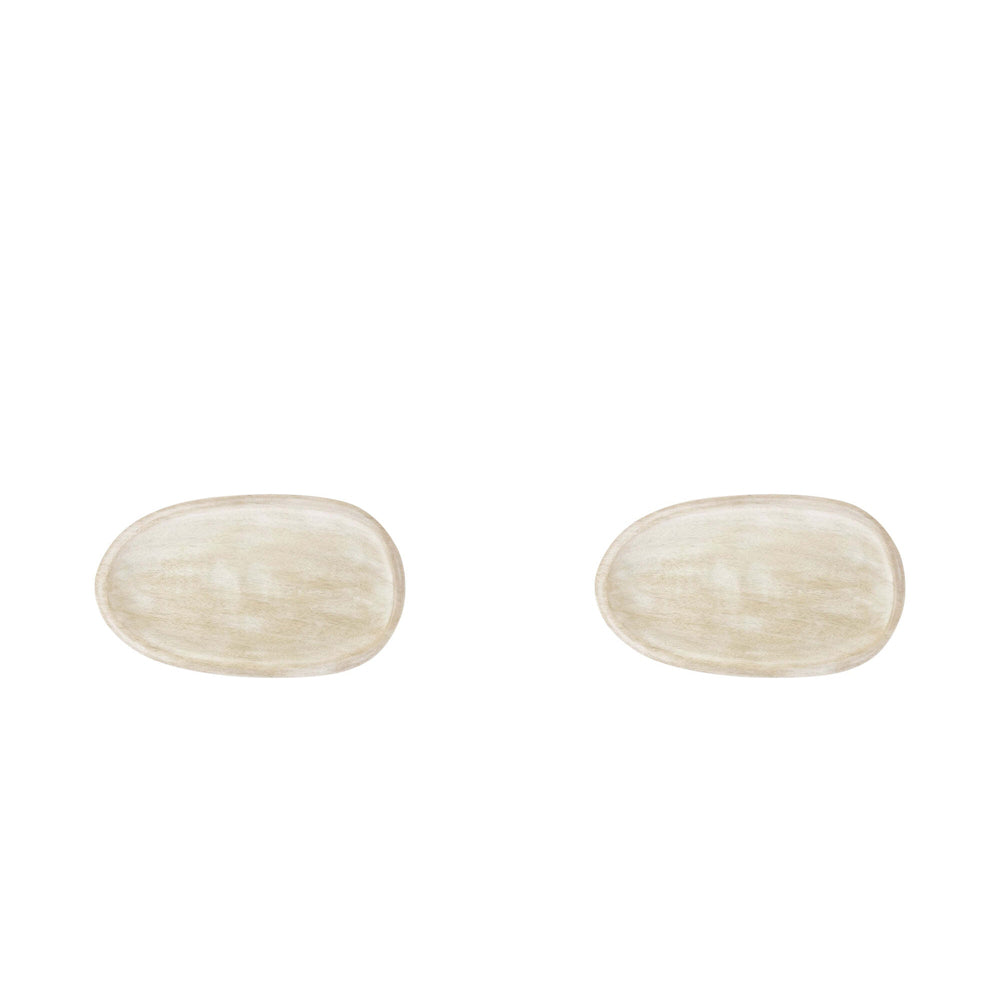 2x J.Elliot Home Brooks 20x12cm Acacia Wood Serving Tray - Whitewash