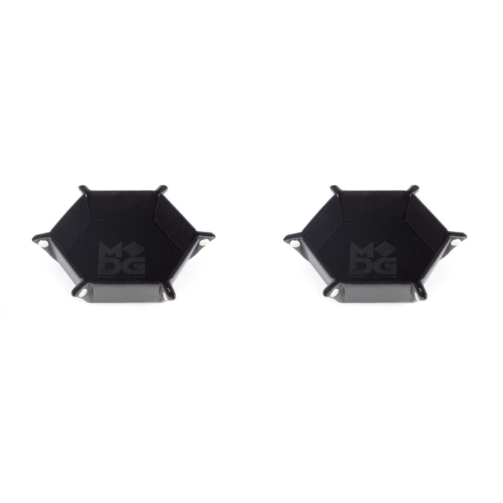 2PK Fanroll by Metallic Hexagon Fold Up Tabletop Dice Gaming Tray - Black