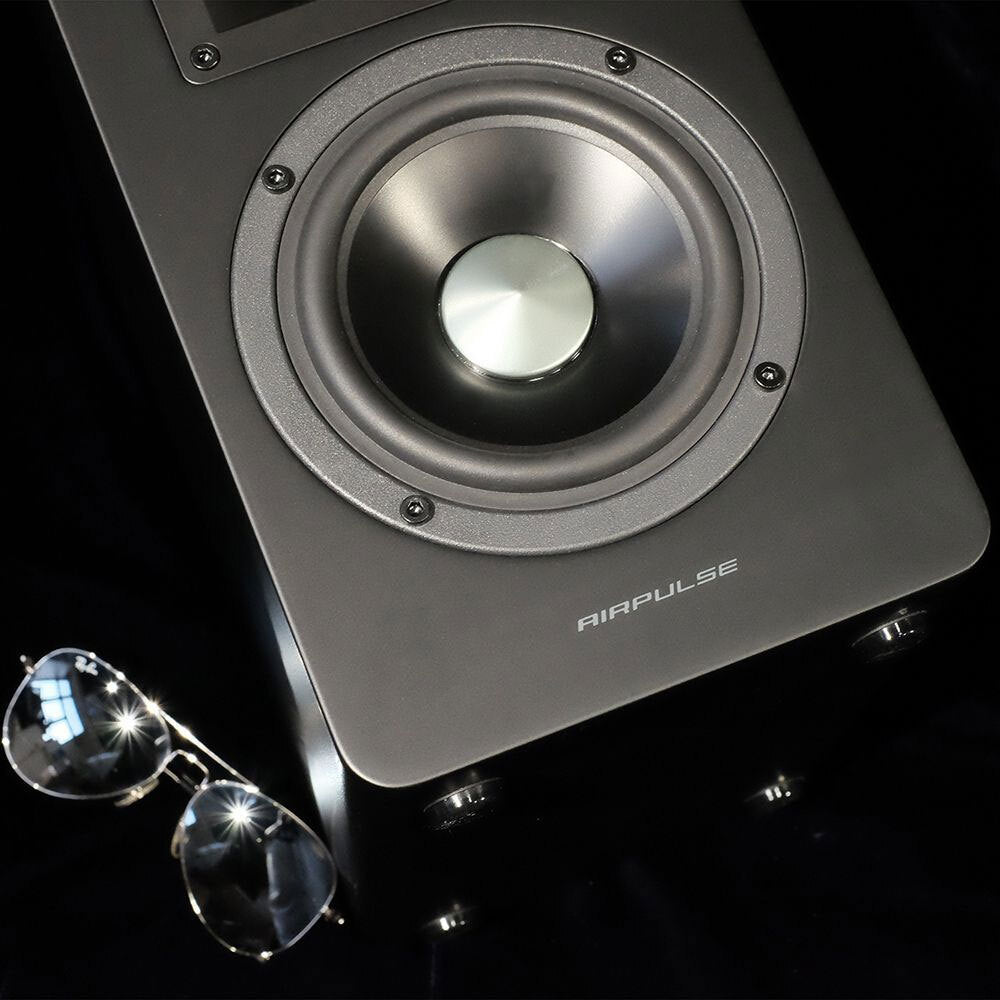Airpulse A100 Wireless Active Bookshelf Speakers Matte Black