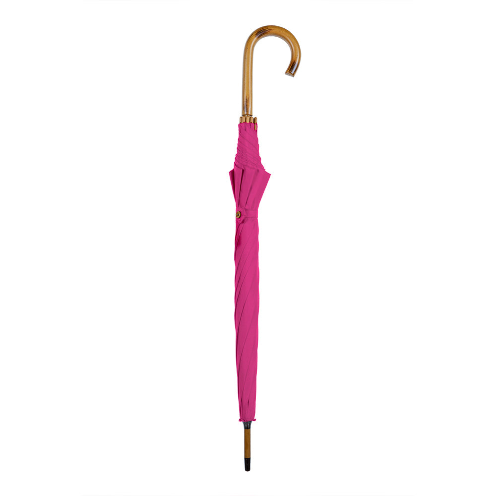 Clifton Women's Walking 103cm Wood Handle Umbrella - Fuchsia