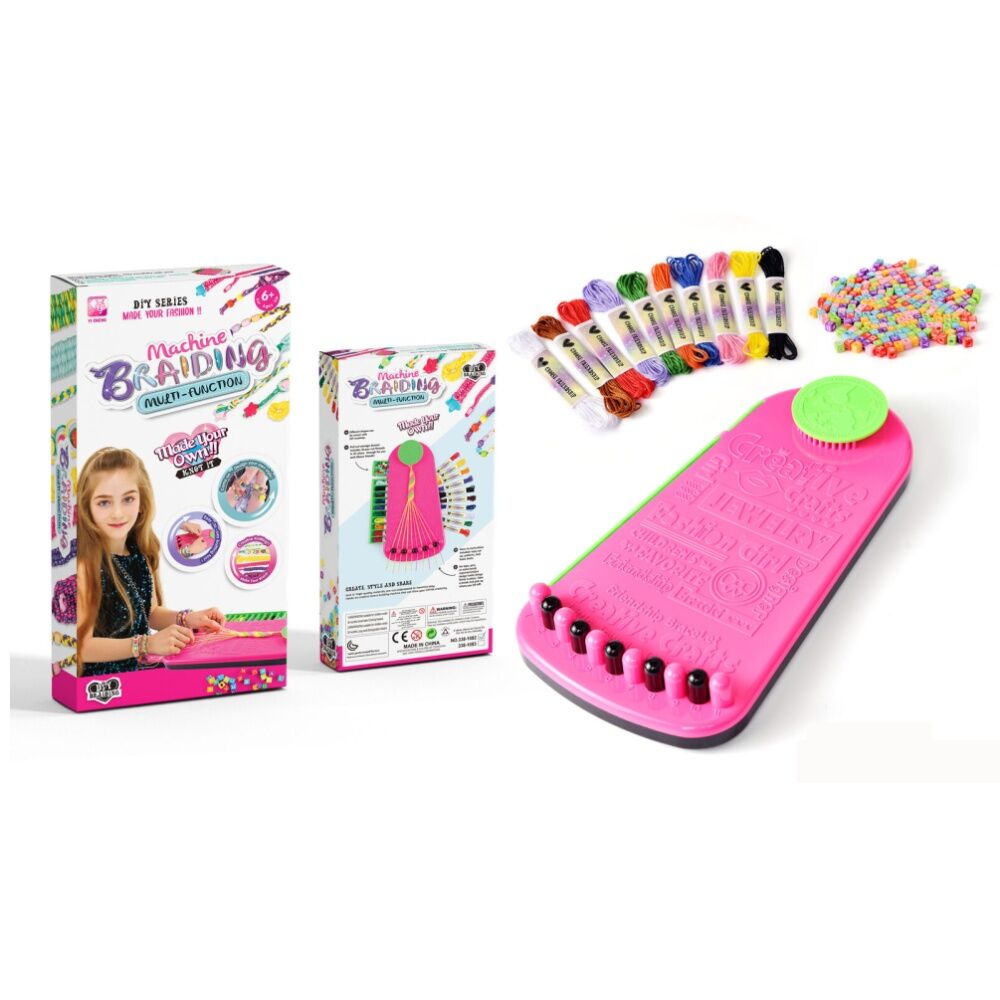 ABT DIY Braiding Bead Machine Multifunction Tool Bead-Maker Kit Pink