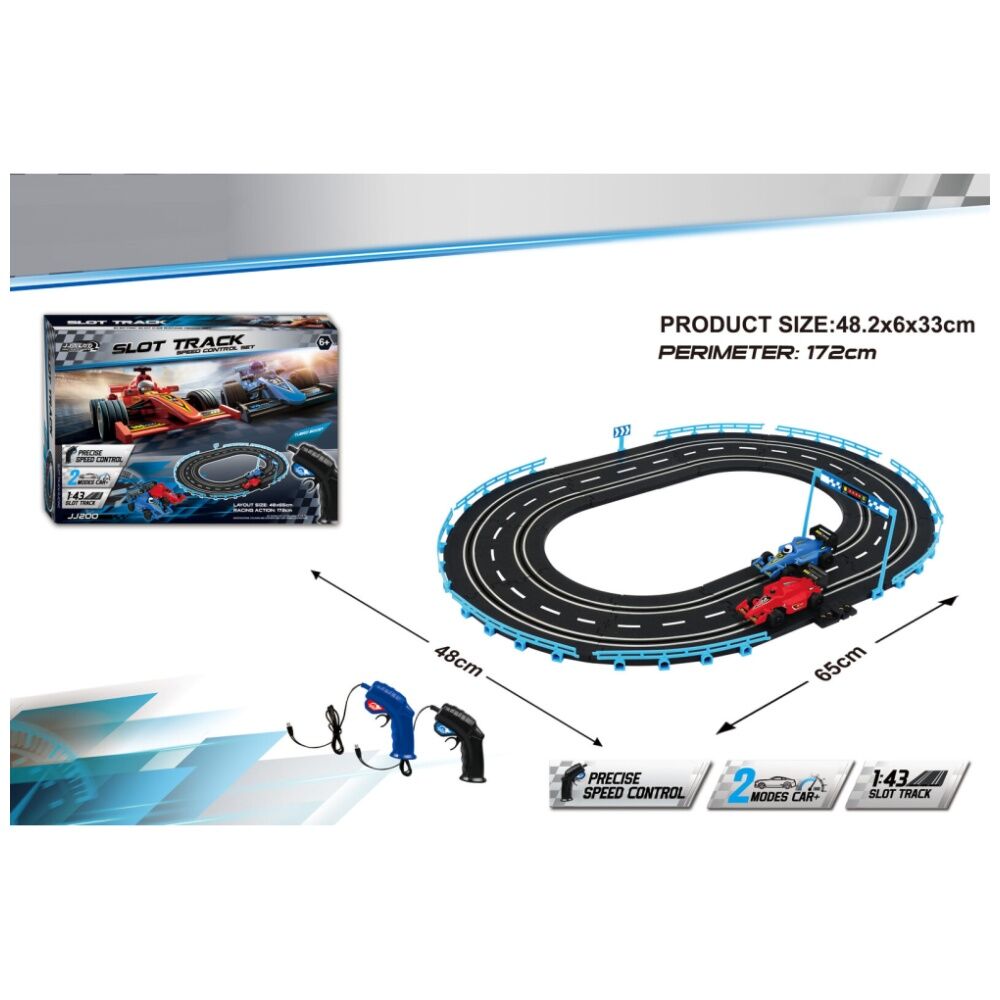 ABT 172cm Slot Car Set Electric F1 Style Track For Kids 6+