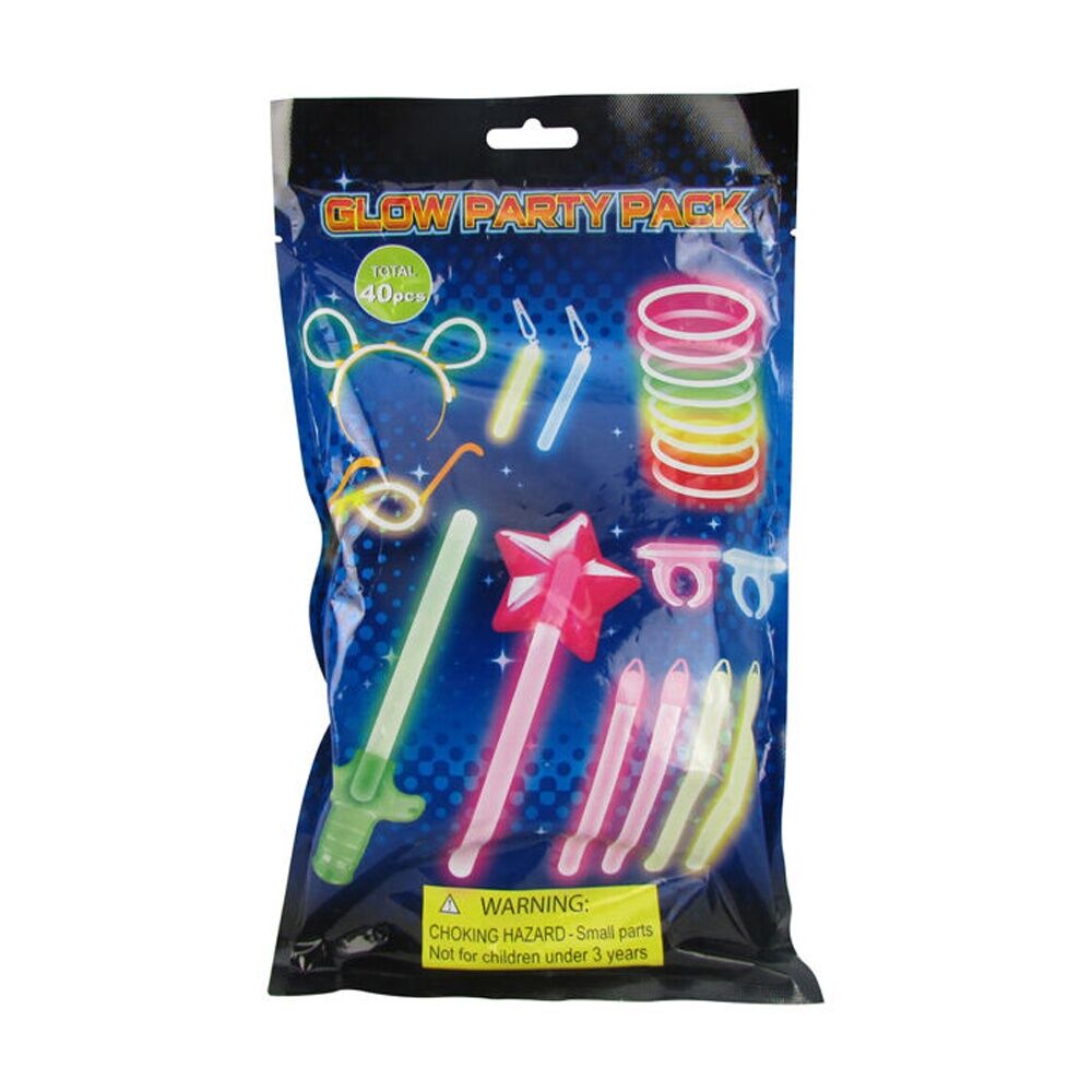 6x 40pc ABT Glow Sticks Party Supplies Accessories Set Multicoloured