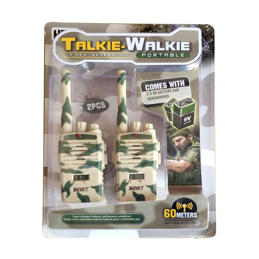 2pc ABT Kids Portable Walkie Talkie With 60m Range Camouflage