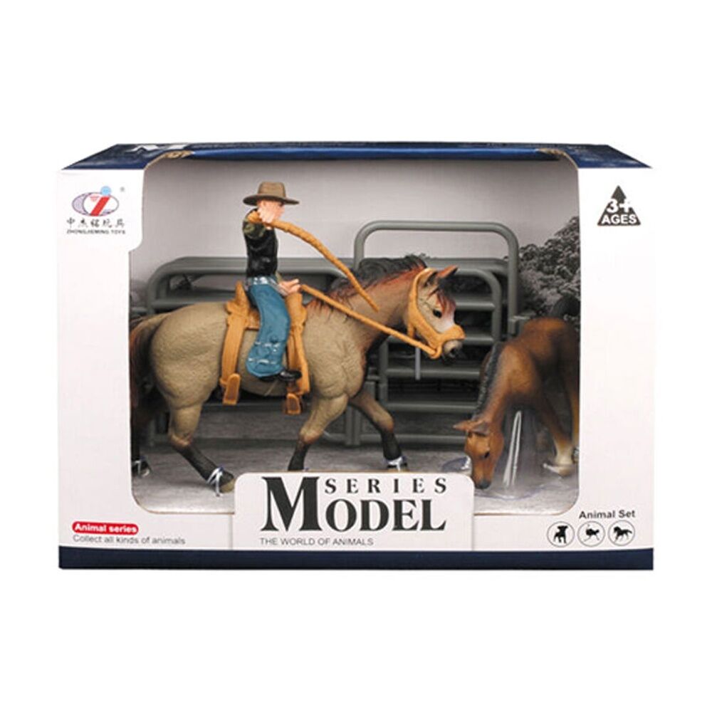 ABT Farm Animals Cowboy W/ Horse & Foal Set Accessories 3Y+ Assorted