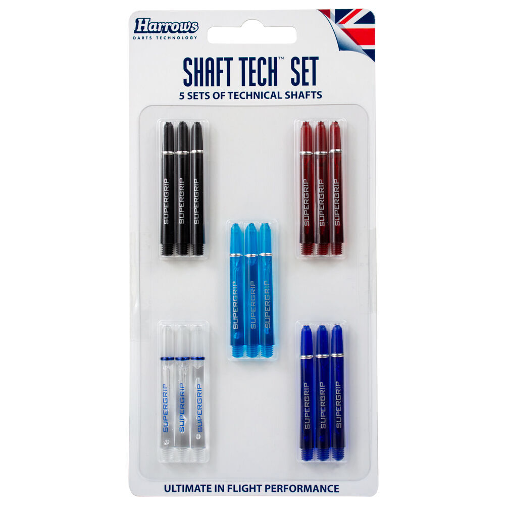 2x 15pc Harrows Super Spin Technical Darts Shafts Accessory Set Up to 5 Colours