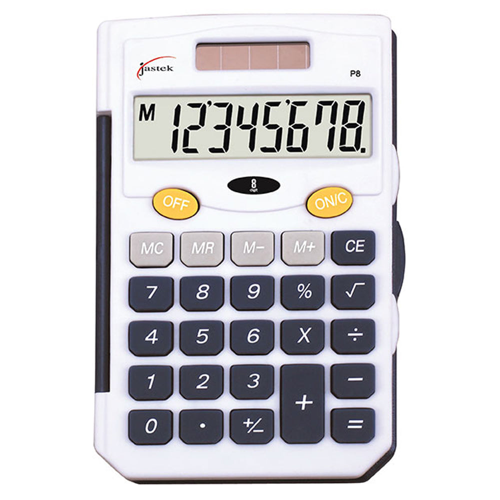 Jastek Pocket 8 Digit Dual Powered Calculator Blue