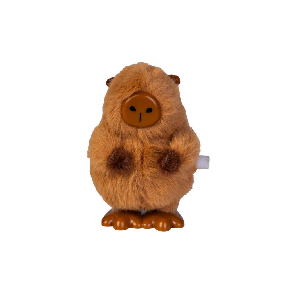 12PK Fuzzy Wind-Up Capybara Toy Soft Compact Portable Brown Animal