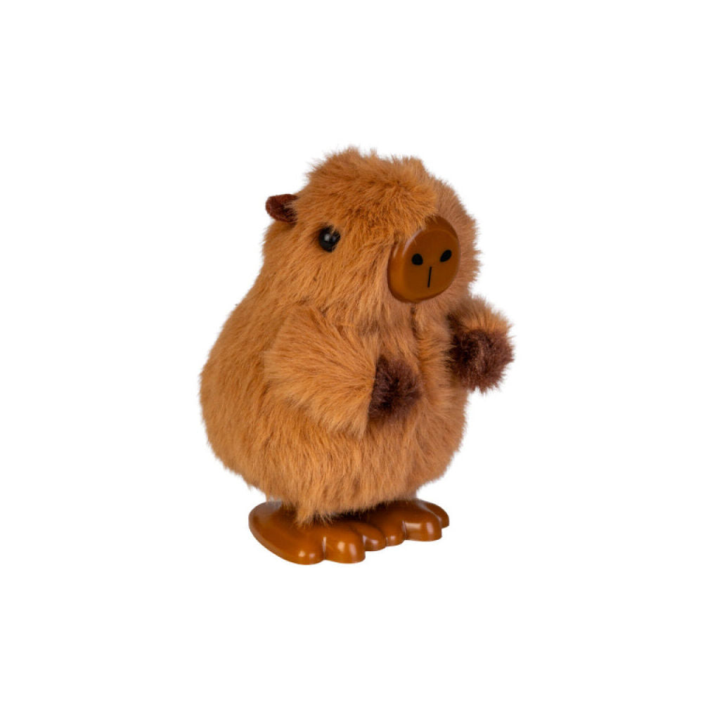 12PK Fuzzy Wind-Up Capybara Toy Soft Compact Portable Brown Animal