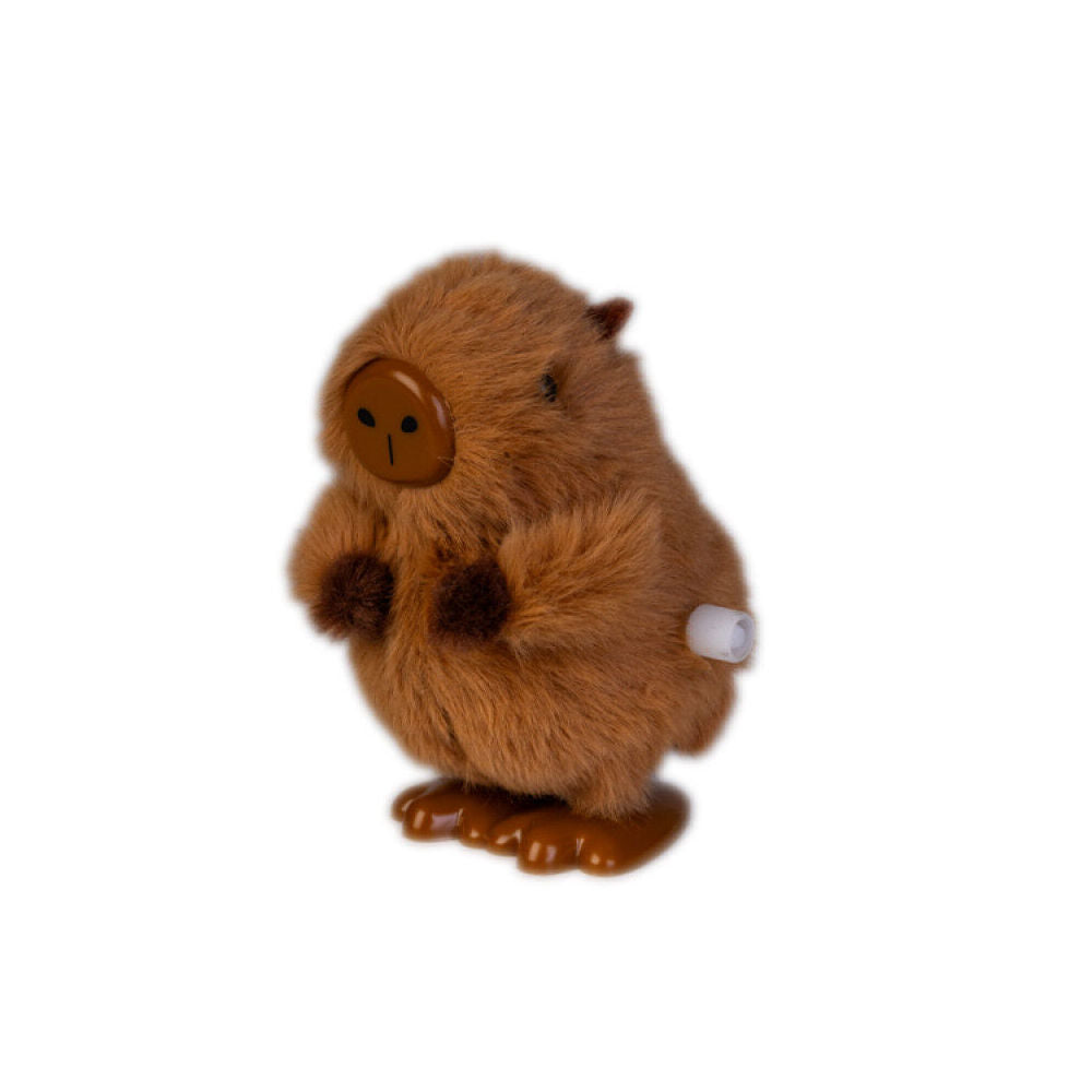 12PK Fuzzy Wind-Up Capybara Toy Soft Compact Portable Brown Animal
