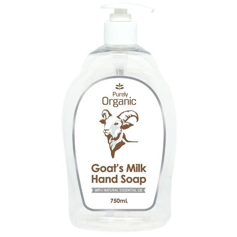 6PK Purely Organic Naturally Goat's Milk Liquid Hand Soap For All Skin Types 750ml