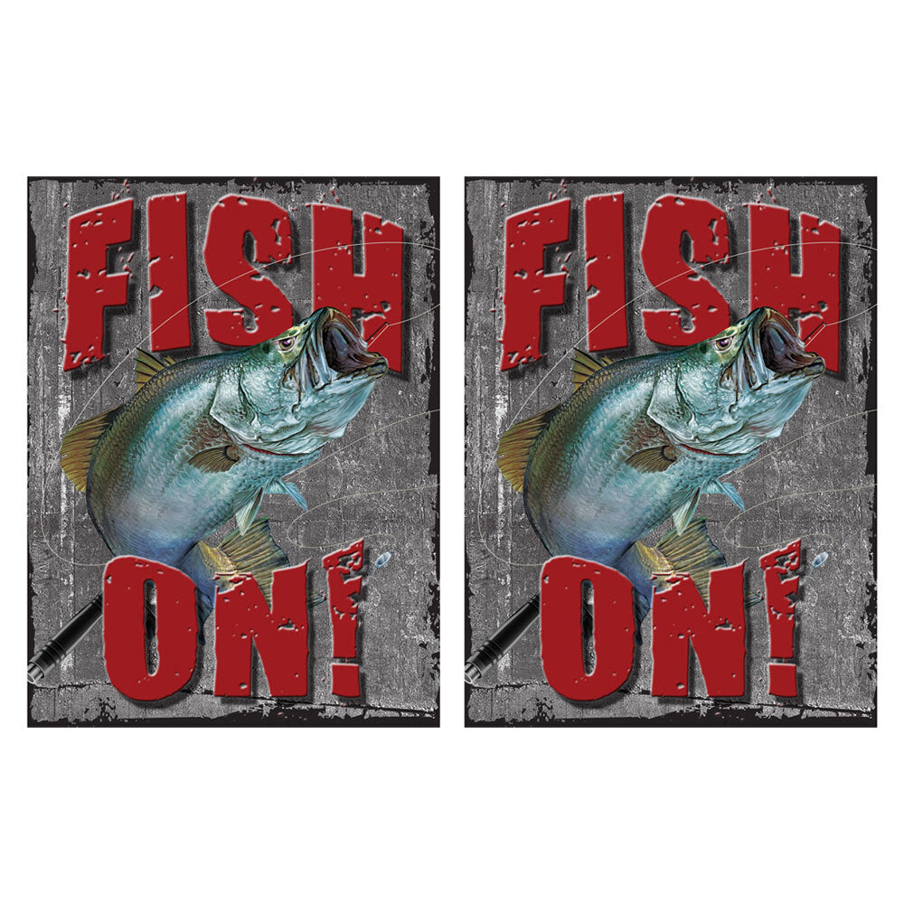 2PK AFN Aluminium 30x40cm Tin Sign Fish On Wall Hanging Signage