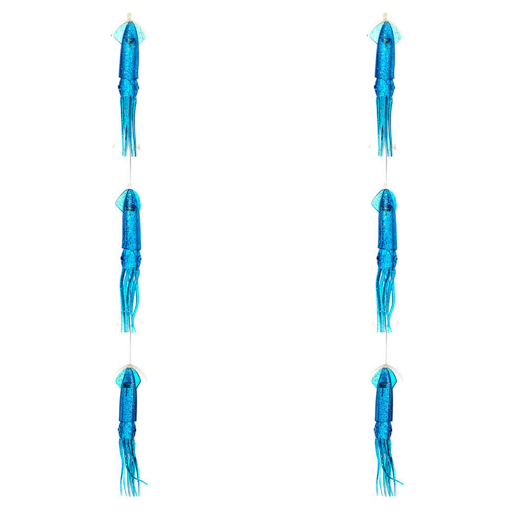2PK Sea Pro 3 Squid Daisy Chain Offshore Trolling Lure 25.5x11cm - Blue
