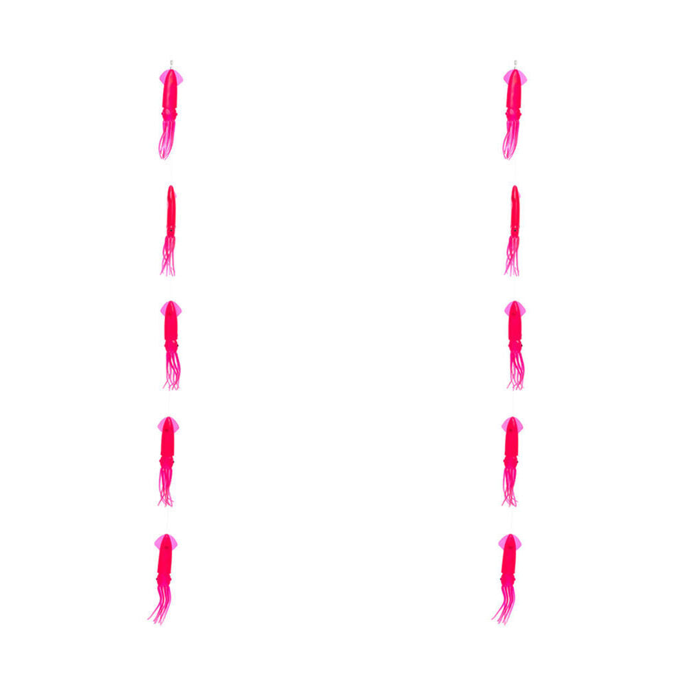 2PK Sea Pro 5 Squid Daisy Chain Offshore Trolling Lure 25.5x14cm - Pink