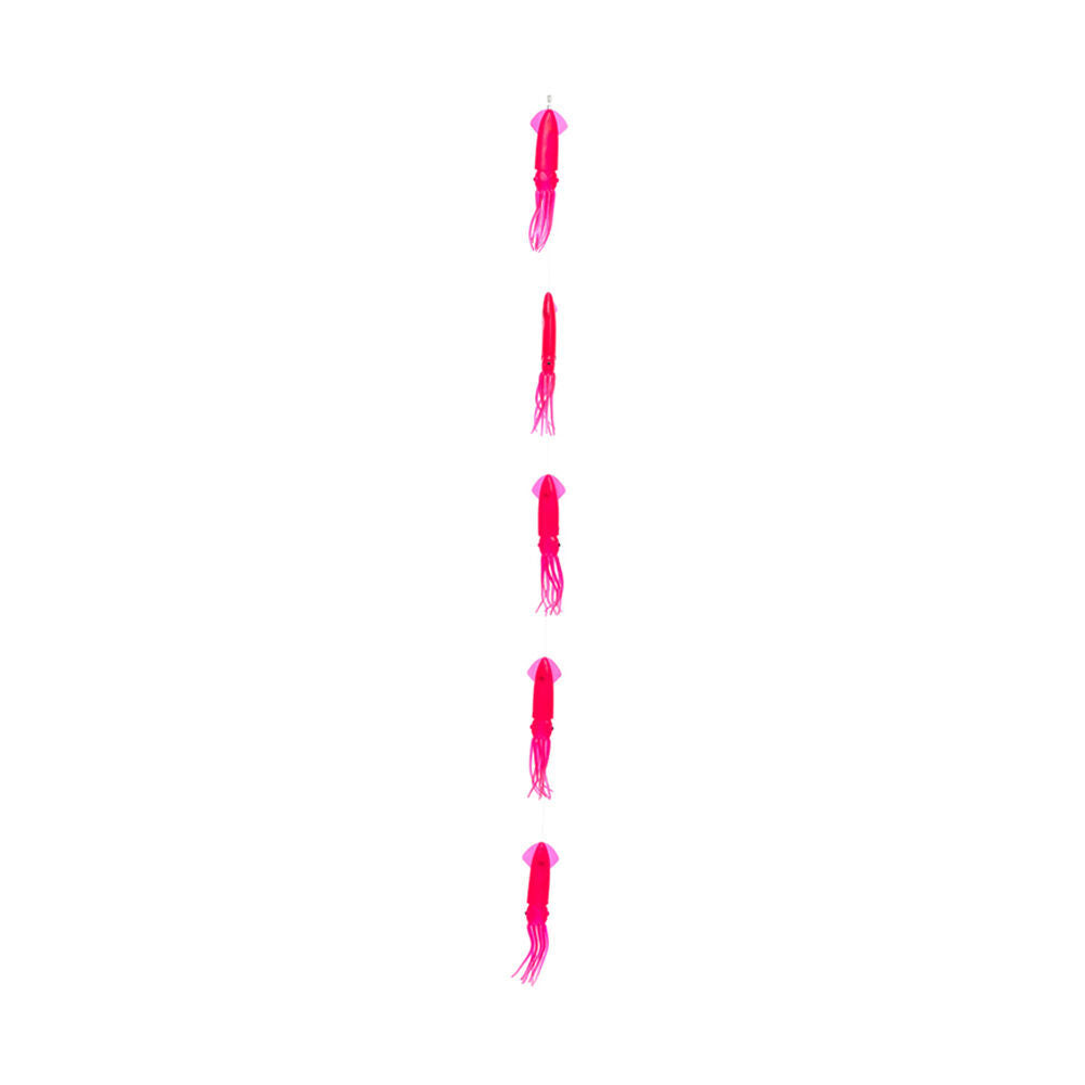 2PK Sea Pro 5 Squid Daisy Chain Offshore Trolling Lure 25.5x14cm - Pink