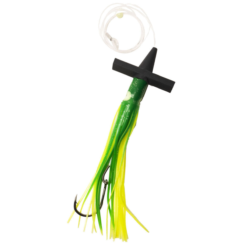 2PK Sea Pro Skirt Teaser Rigged Offshore Trolling Fishing Teaser 9 In - Green