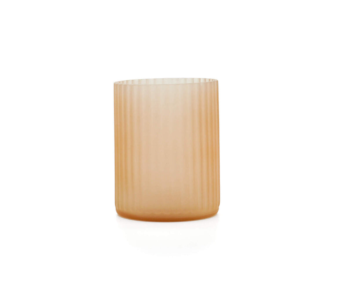 2PK Rayell Votive 17cm Tall Glass Candle Holder - Peach