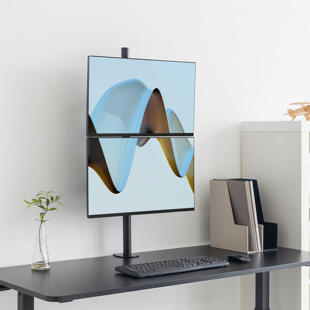 Activiva Dual-Screen Articulating Vertical Monitor Arm for 13-22" Screens- Black