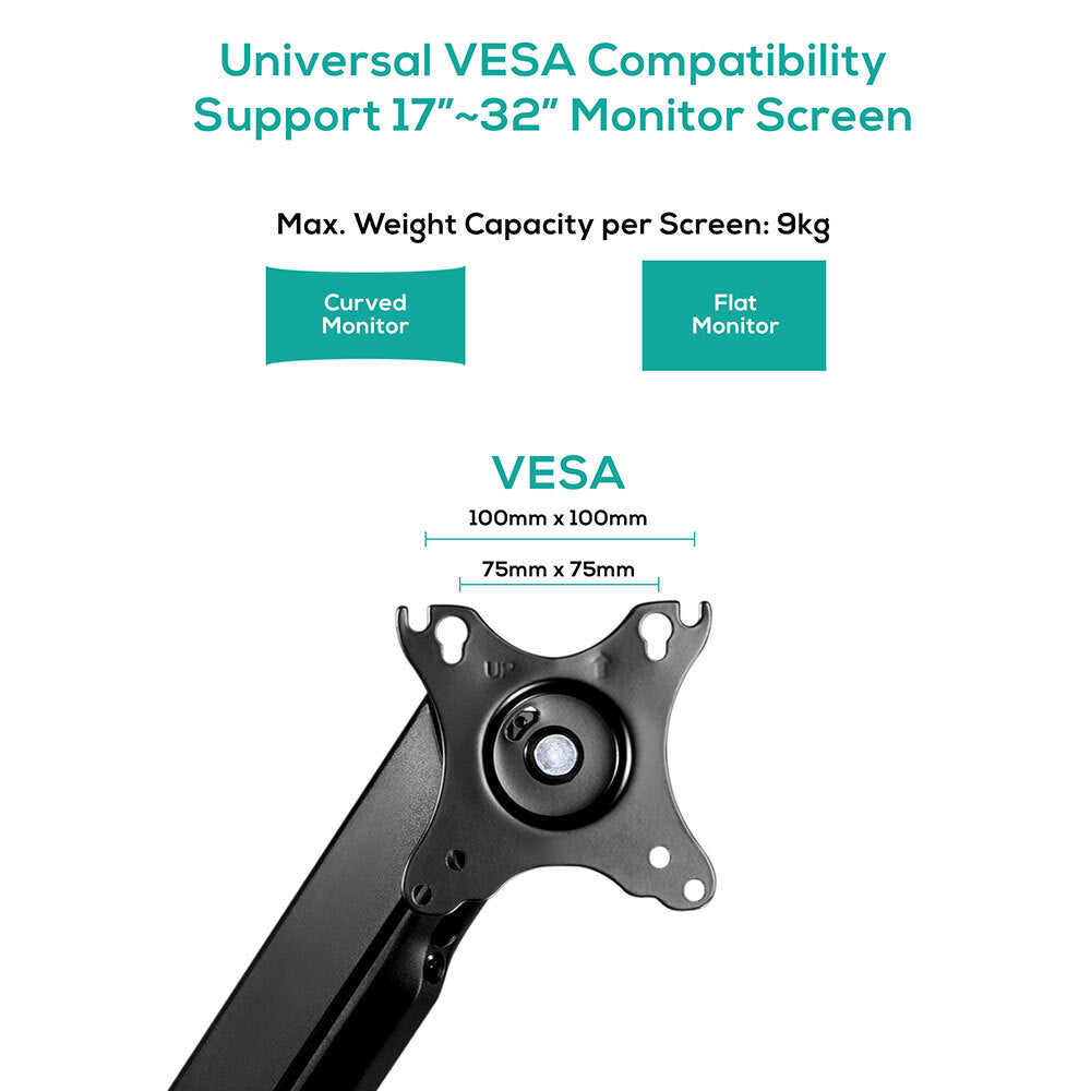 Activiva 17"~32" Single Monitor Screen Steel Gas Spring Monitor Arm