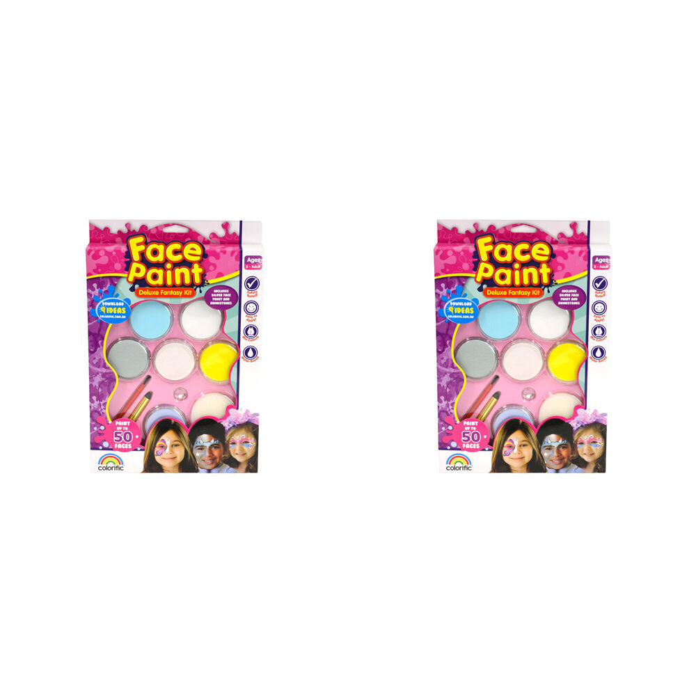 2PK Colorific Face Paint Girls Deluxe Fantasy Kit 3y+
