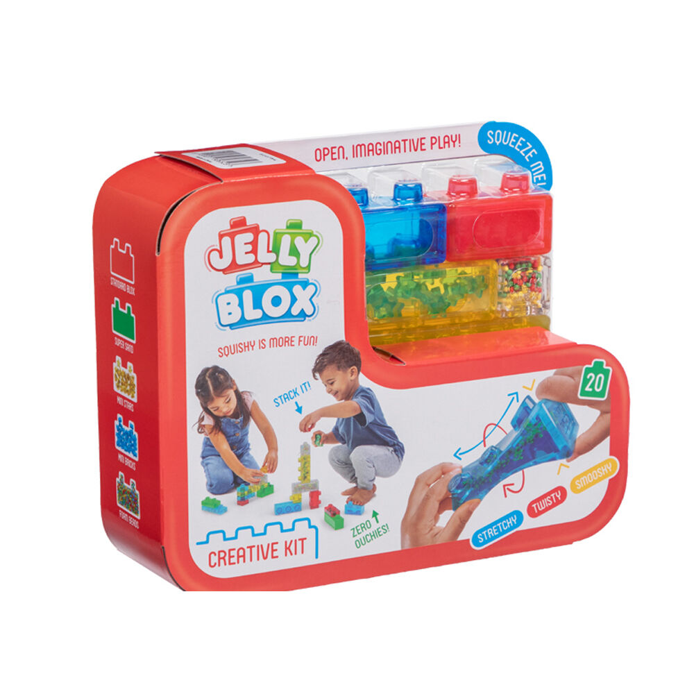 20pc Jelly Blox Creative Kit Squishy Sensory Building Blocks Toy 2y+