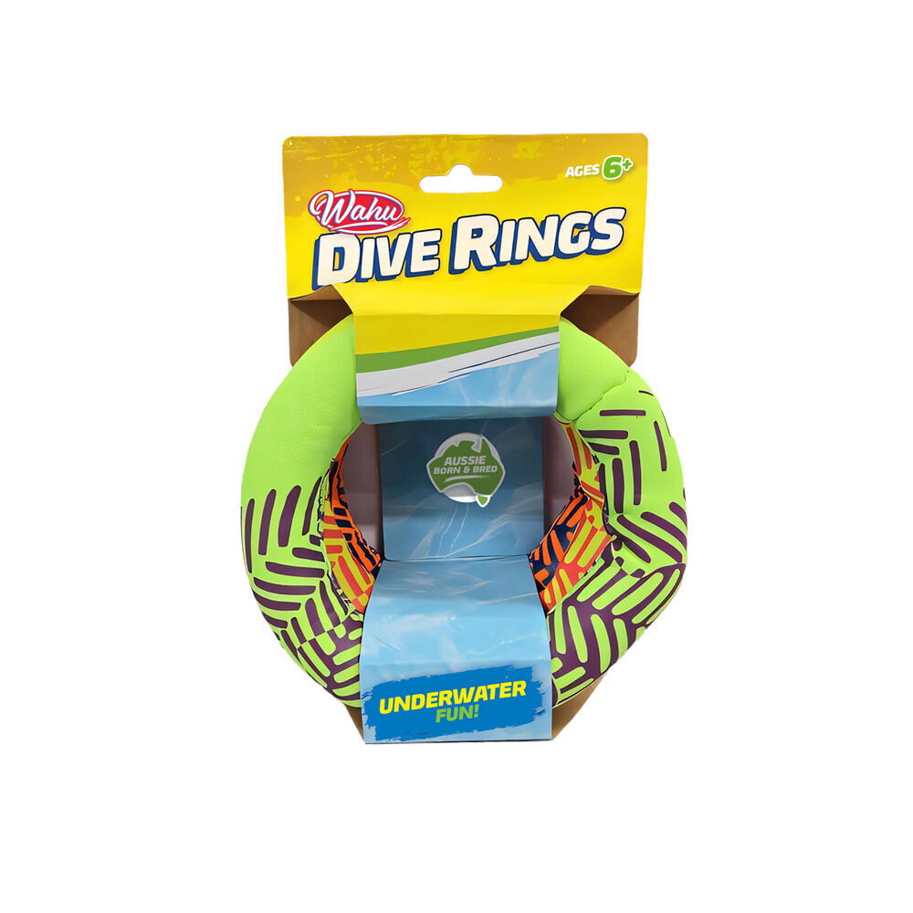 2x 3pc Wahu Pool Party Dive Rings Safe Neoprene Underwater Fun Kids Toy 6y+
