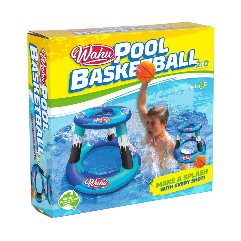 2PK Wahu Pool Basketball 2.0 Set Inflatable Durable Water Resistant Outdoor Toy 6y+