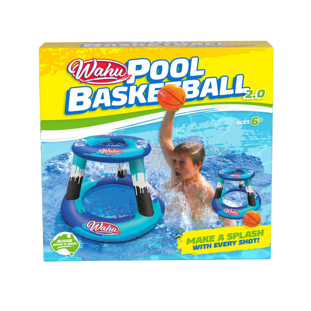 2PK Wahu Pool Basketball 2.0 Set Inflatable Durable Water Resistant Outdoor Toy 6y+