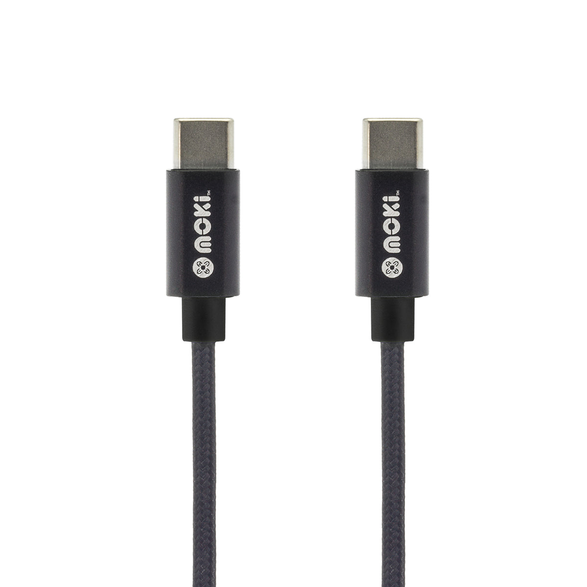 Moki Braided Type C to Type C SynCharge Cable - 90cm/3ft - Black