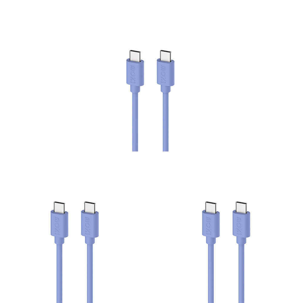 3PK Moki USB-C to USB-C SynCharge Cable 1M iPhone/Android Ultra Blue