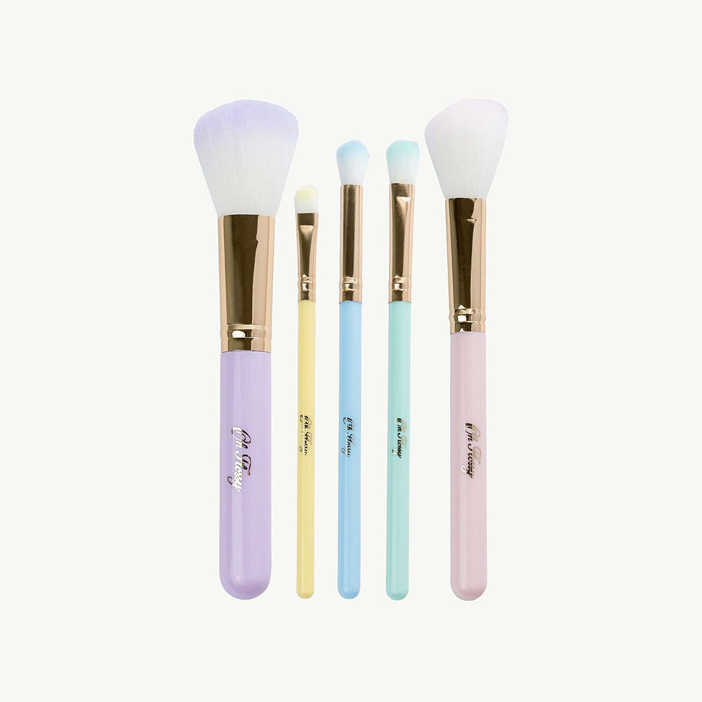 5pc Oh Flossy Rainbow Makeup/Cosmetic Brush And Case Set 3y+