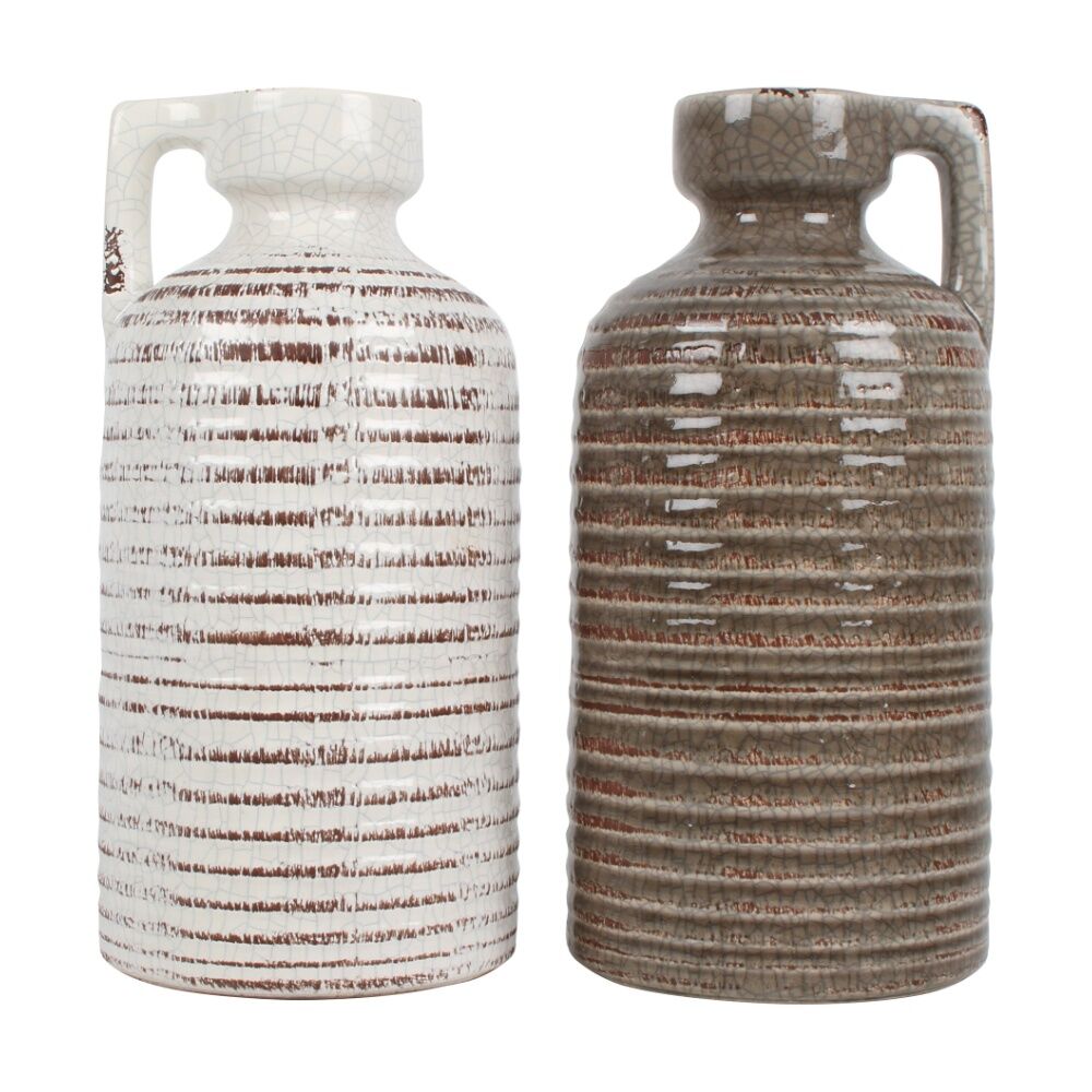 Maine & Crawford Leif 30x15cm Ceramic Vase Decor - Brown