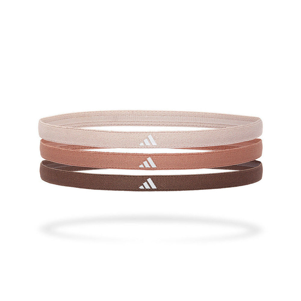 2x 3PK Adidas Sport Hair Band Elastic/Lycra Non-Slip Taupe/Clay Strata/Earth Strata