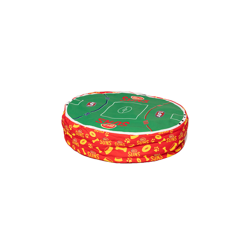 AFL Gold Coast Suns 70x60cm Round Pet Dog Lounge Bed